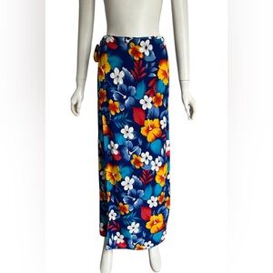 Kopal Womens Hawaiian Wrap Maxi Skirt Sz S M Multicolour Resort Beach Vacation